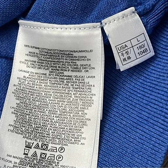 Men’s cobalt blue Brooks Brothers supima cotton sweater vest. Large. - Picture 5 of 8